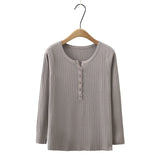 Solid Color Mercerized Cotton Sweaters Womens Autumn Winter