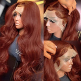 Reddish Brown Lace Front Human Hair Wigs Body