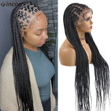 36'' Lace Front Knotless Box Braids Wig - Ombre Synthetic