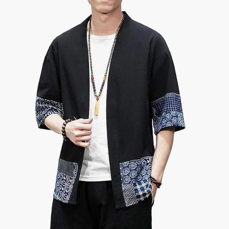 Men' Japanese Kimono Cardigan Loose Cotton Linen /