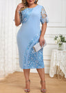 Summer Fashion Lace Splice Party Dress Women' Solid