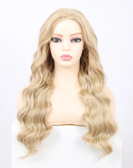 Kalyss Synthetic Inches Ombre Blonde Curly Wavy Wigs