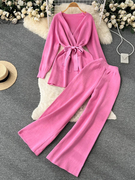 Singreiny Winter Casual Two Pieces Suits Long Sleeve