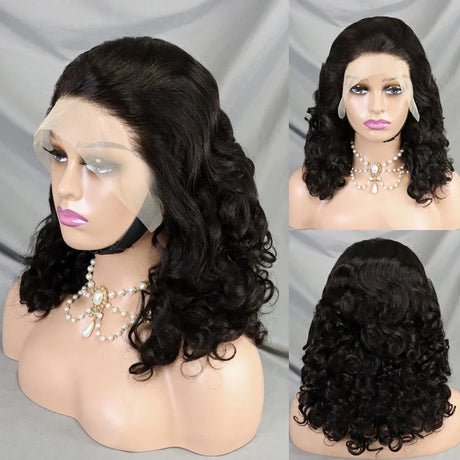 Density Highlight Bouncy Curly Human Hair Wigs