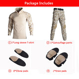 Men' Tactical Suit With Pads Combat Shirt/Pants Military