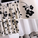 Women' Summer Loose Floral Chiffon A-Line Skirt