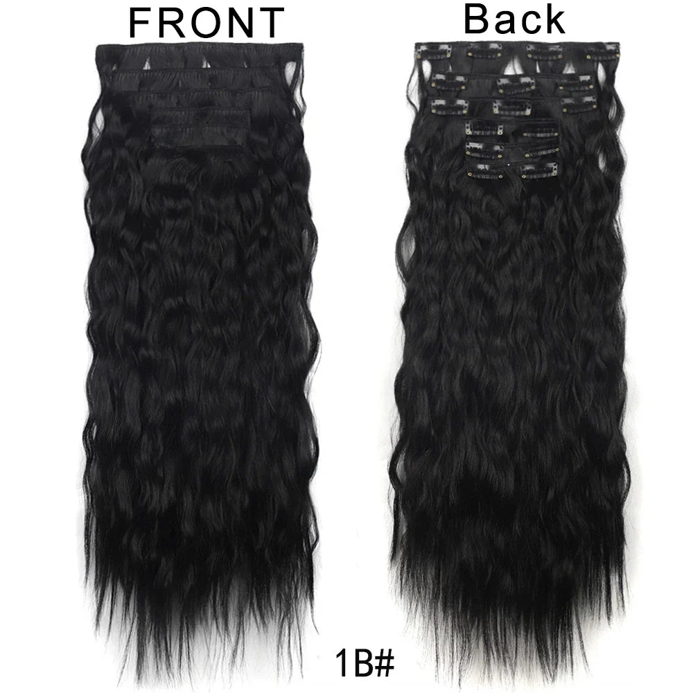 Long Curl Wave Clip In Hair Extensions Pcs/Set