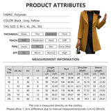 Women' Trench Coat Button Long Jacket Overcoat Winter