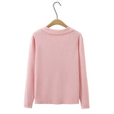 Slim V Neck Knit Sweater Women Autumn Winter