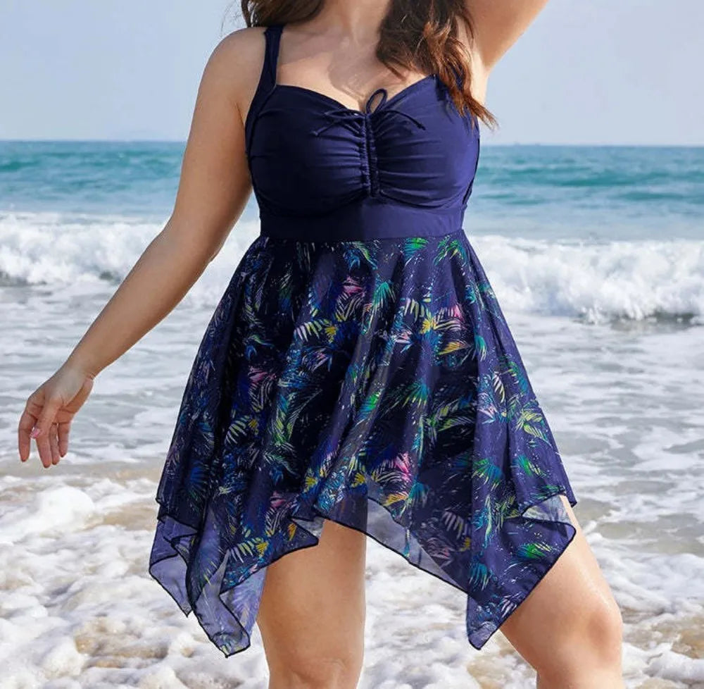 Womens One Piece Swimsuit Tummy Control Swimdress Skirtini