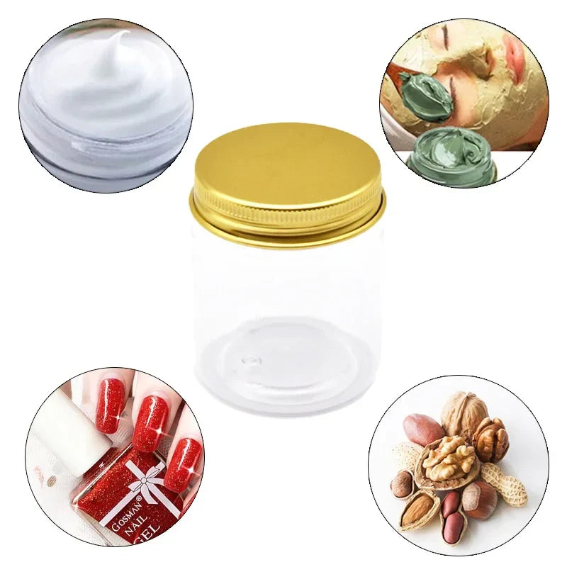 Plastic Jar With Lids Clear Cosmetic Refillable Bottles