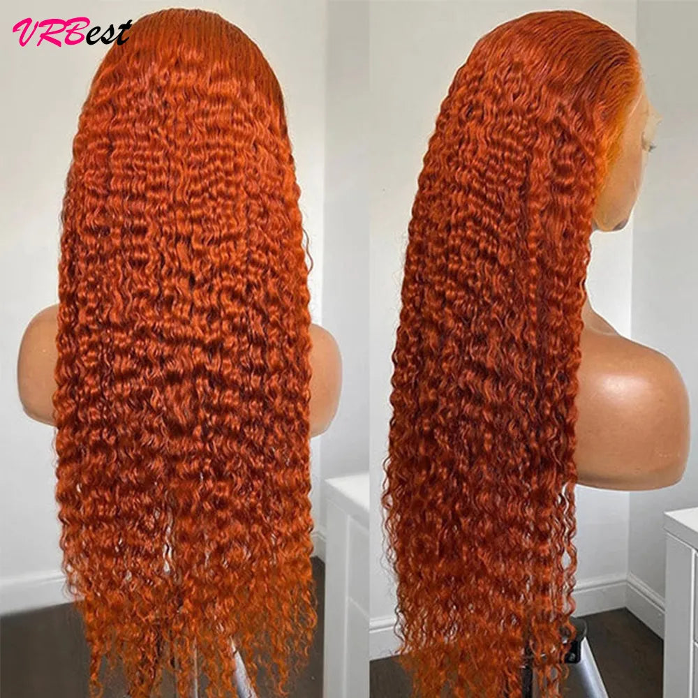 Ginger Orange Lace Front Wig Deep Wave Curly