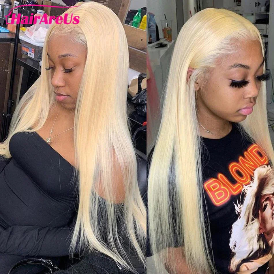 Lace Closure Wig Straight Blonde Lace Front