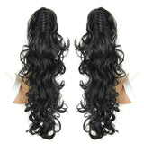 Synthetic Long Wavy Claw Clip On Ponytail Drawstring
