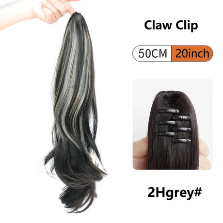 Ombre Color Straight Claw Clip On Ponytail Hair