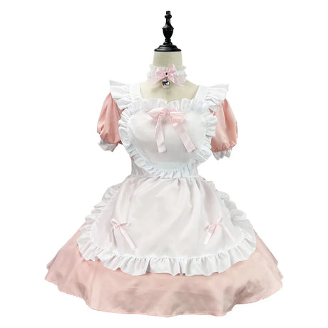 Anime Cute Heart Lolita Maid Cosplay Costume Colors