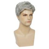 Men'S Wig Inches Handsome Shaggy Short Hair Gray