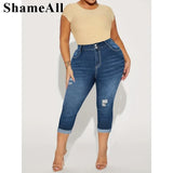 Women' Casual Jeans, Washed Button Fly Ripped Roll