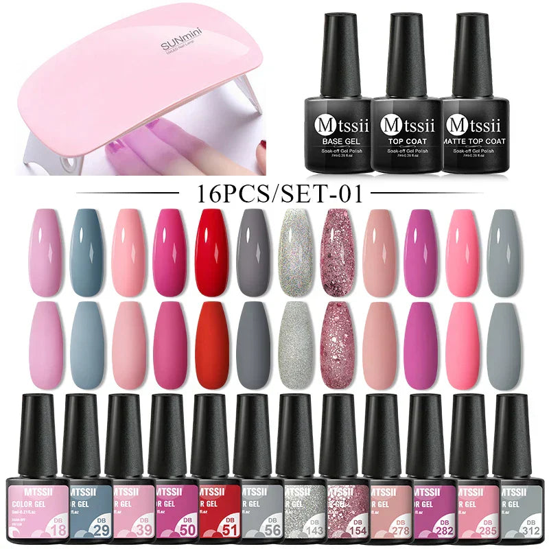 Gel Nail Polish Set With W