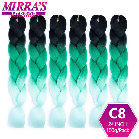 Jumbo Ombre Braids - Black, Brown, Blue, Pink