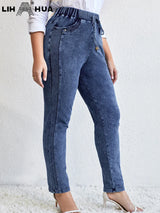 Lih Hua Women' Jeans Autumn High Stretch Cotton