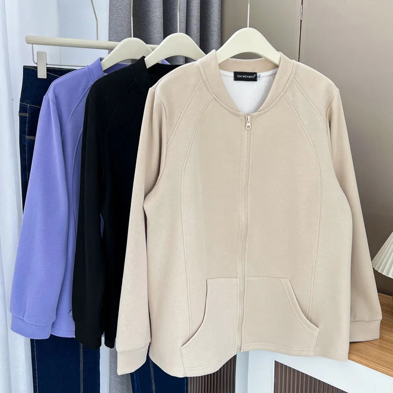 Womens Zipper Jacket Autumn Casual Clothing Fashion 3D