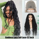 Tress Full Lace Braided Wigs Faux Locs Synthetic