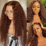 Chocolate Brown Lace Front Wig Deep Wave