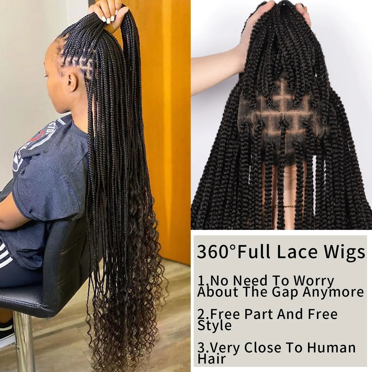 Kalyss Full Double Lace Braided Wigs