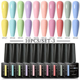 Nude Glitter Gel Nail Polish Set Purple Pink