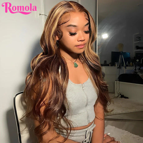 Highlight Wig Human Hair Body Wave Lace Front