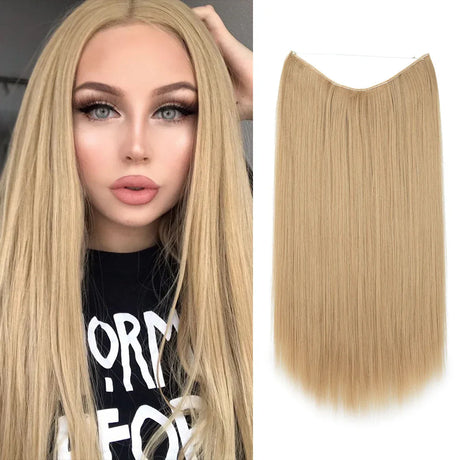 Synthetic Hair Extension No Clip Natural Hair Piece