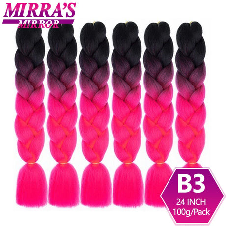 Jumbo Ombre Braids - Black, Brown, Blue, Pink