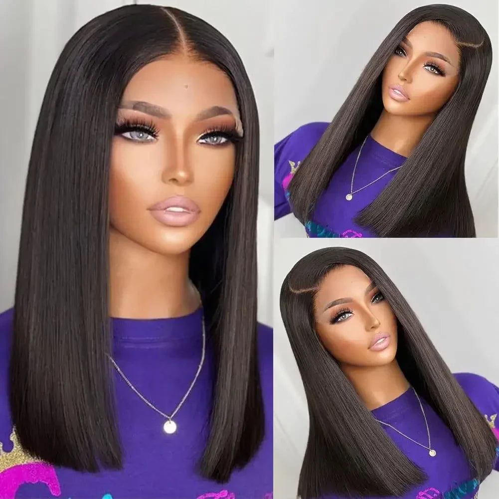 Straight Bob Wigs Lace Front Human Hair