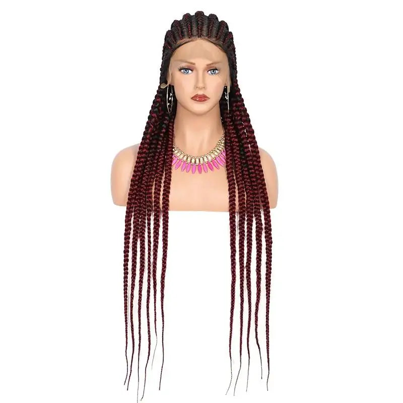 Embroidery Full Double Lace Braided Wigs For