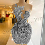 J14 Luxury O-Neck Sheath Above-Knee Black Girl Sequins