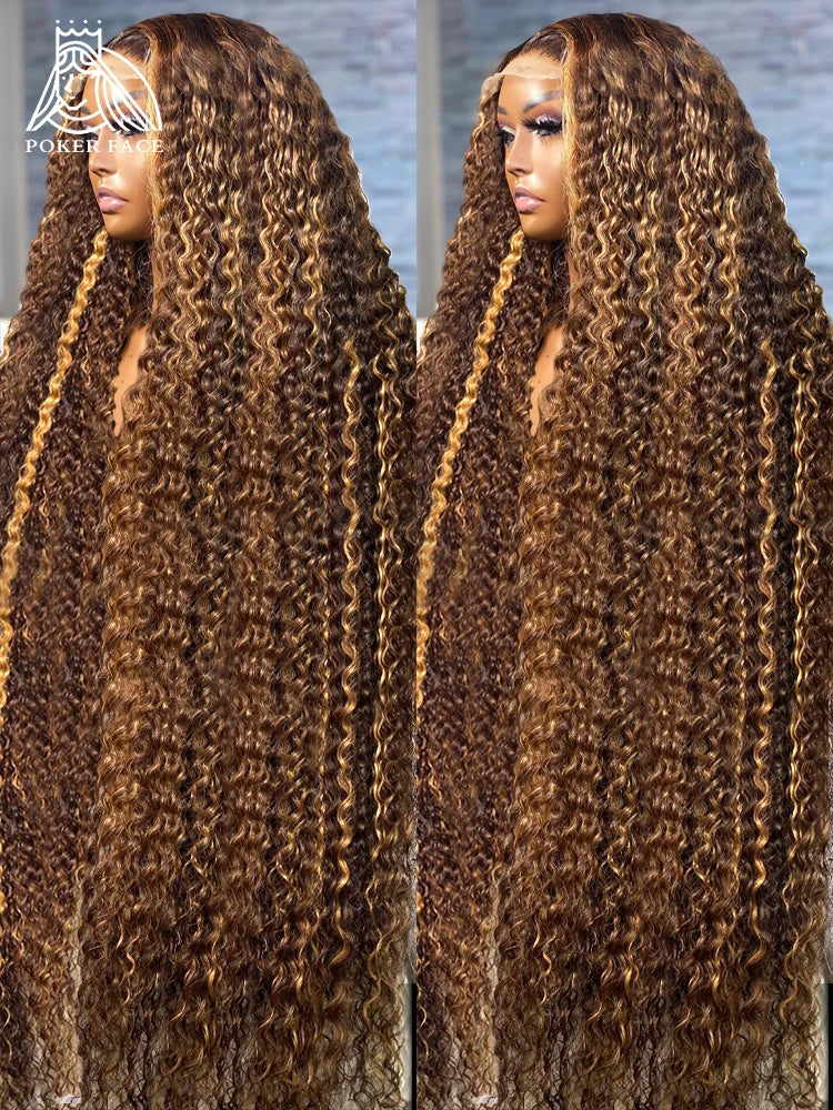 Curly Highlight 13X4 Lace Front Human Hair Honey