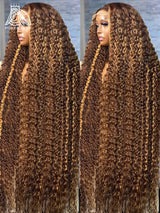 Curly Highlight 13X4 Lace Front Human Hair Honey