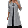 Woman Fake Two-Piece Long Sleeved Dress Fashionable In