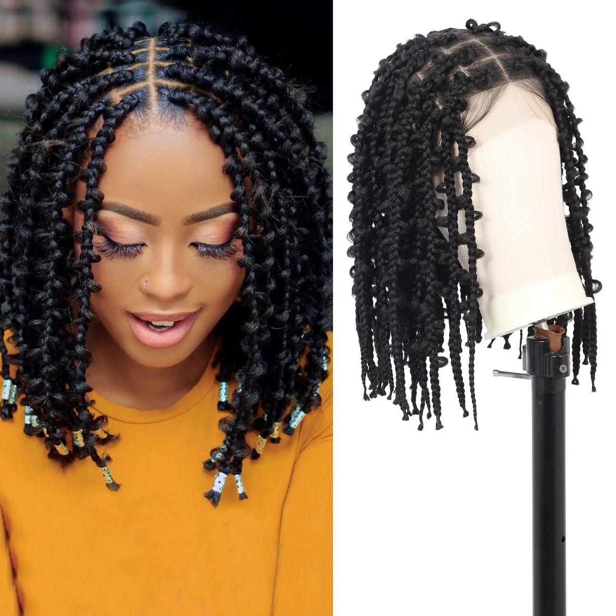 Short Knotless Box Braided Wigs For