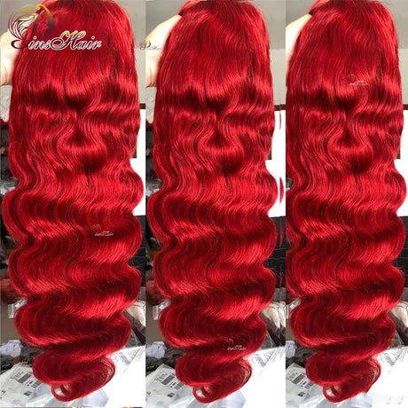 Red Lace Front Wig Human Hair Body Wave