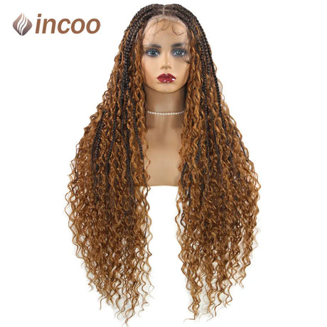 Wig For Black Woman Knotless Goddess Locs With Curly Hair