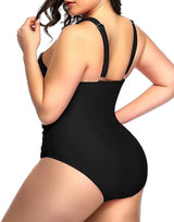Summer Women One Piece Swimsuits Front Cross Tummy