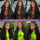 Transparent Remy Deep Wave Lace Front Wig 13X4