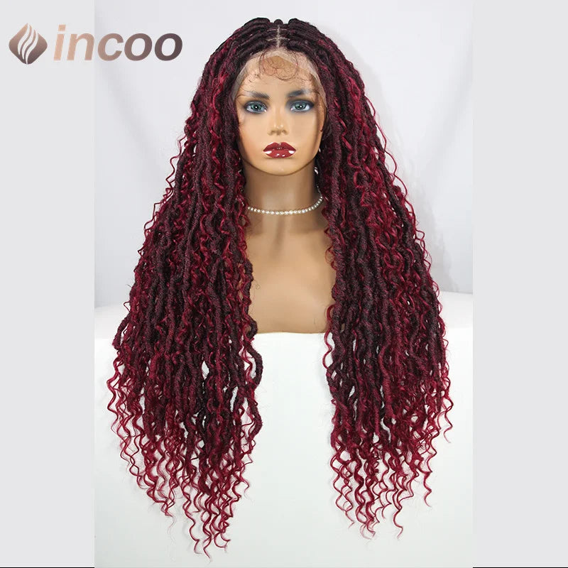 Butterfly Loc Dark Ginger Full Lace Front Braided