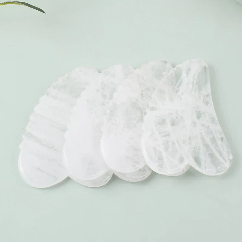 White Crystal Jade Gua Sha Board Facial Massage