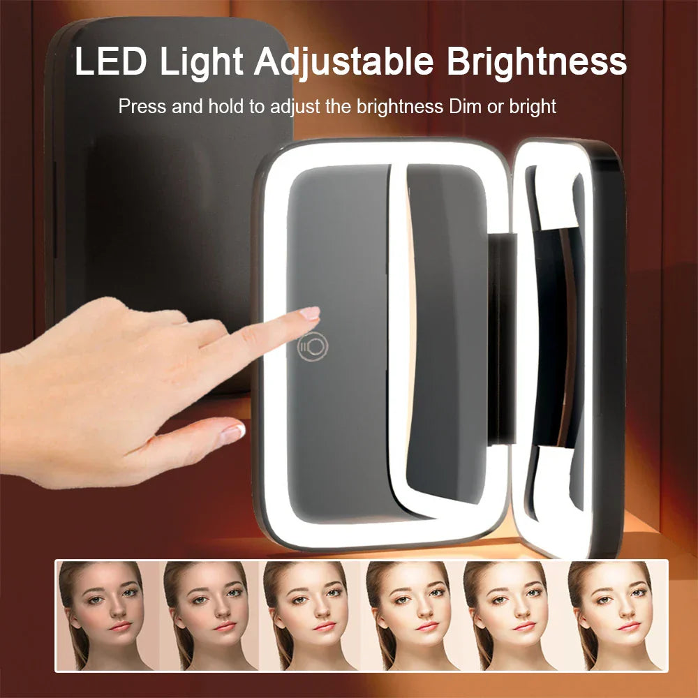 LED Compact Folding Makeup Mirror