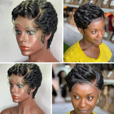Pixie Curly % Human Hair Wig X Short