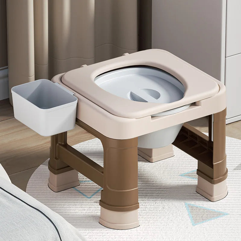 Adjustable Toilet Seat Chair Stool With Bucket Movable