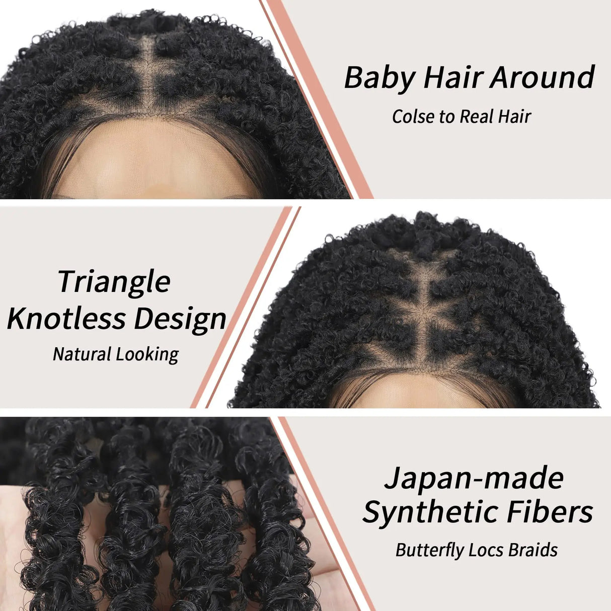Kalyss Triangle Knotless Butterfly Locs Braided Wigs